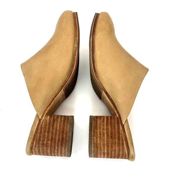 Nisolo All Day Heeled Mule Almond Tan Leather Stacked Block Heel 7 Slip On - Picture 5 of 9
